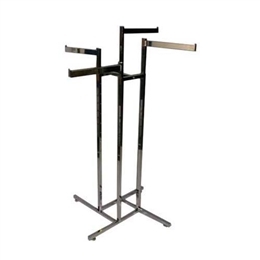 4-Way Square Tube Rack With 4 Straight 16" Flag Arms