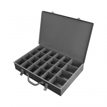 Large, Steel Compartment Box, 24 Opening<br>Comfort Grip Handle