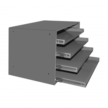 Large Bearing Slide Rack, 4 Compartments