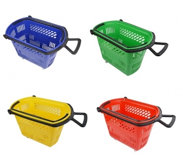 Basket On Wheels With Pull & Carry Handles