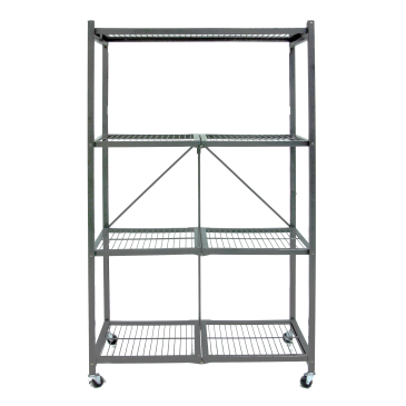 Collapsible 4 Tier Steel Rack On Casters