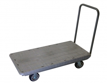 Plastic Flatbed Cart - 4 Wheel