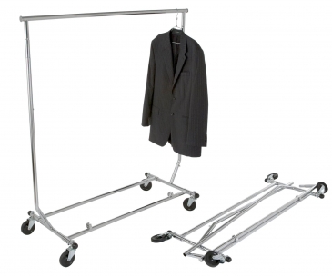 Heavy Duty Salesman's Rack - Collapsible Garment Rack - Round Tubing