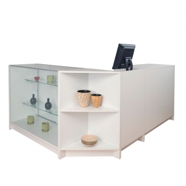 Corner Shelving Counter Unit - Maple