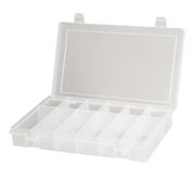 Small, Plastic Compartment Box, 12 Offset Opening