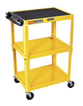 Adjustable-Height Steel Utility Cart - Yellow