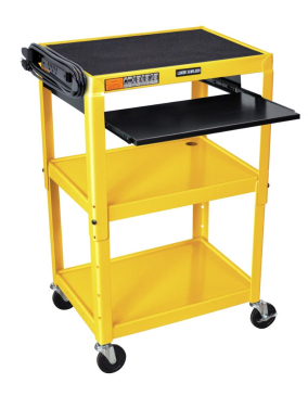 Adjustable-Height Steel Utility Cart - Yellow